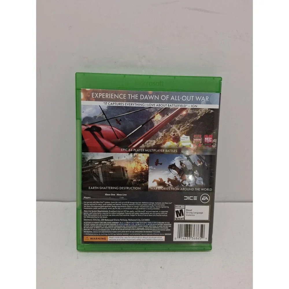 Battlefield 1 Xbox One Video Game EA DICE First Person Shooter FPS 2016 Disc